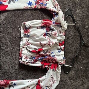 SHEIN Floral Print Off-Shoulder Blouse